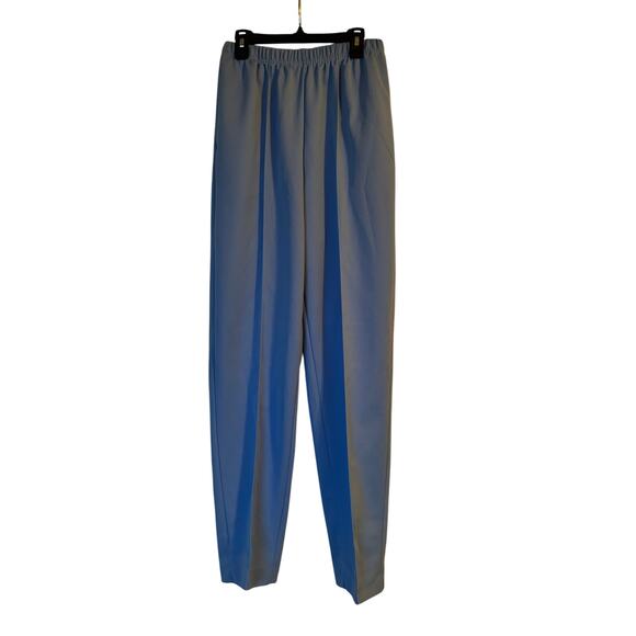 Vintage Blair Women's Polyester Pants Sewn in Front Pleat Slit Pockets Blue 10T - Picture 1 of 5